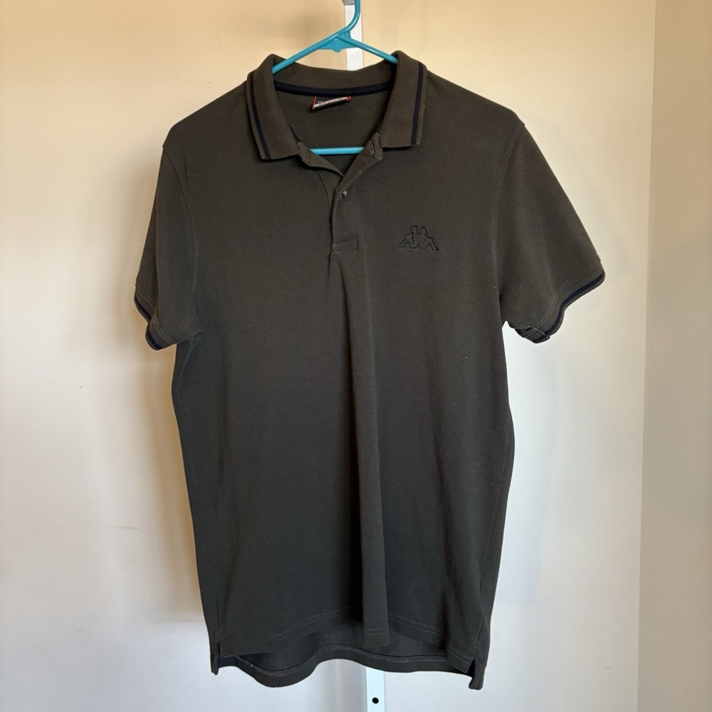 Kappa Beckham Polo‎ Men Medium Green Embroidered Shirt Vintage Y2K